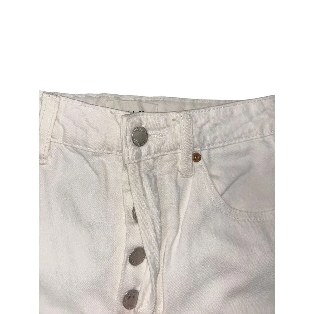 Rolla's White Buttonfly Size 24 Classic Straight Denim Jeans High Rise - Picture 6 of 8